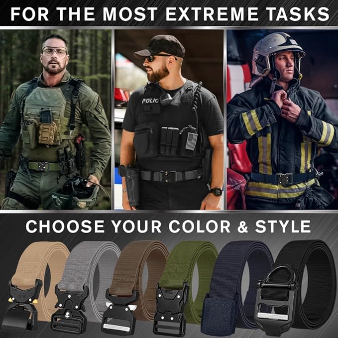 TECEUM Tactical Belt – Heavy-Duty & Quick Release – Military, Work, Rigger, Duty & Utility Belt for Men