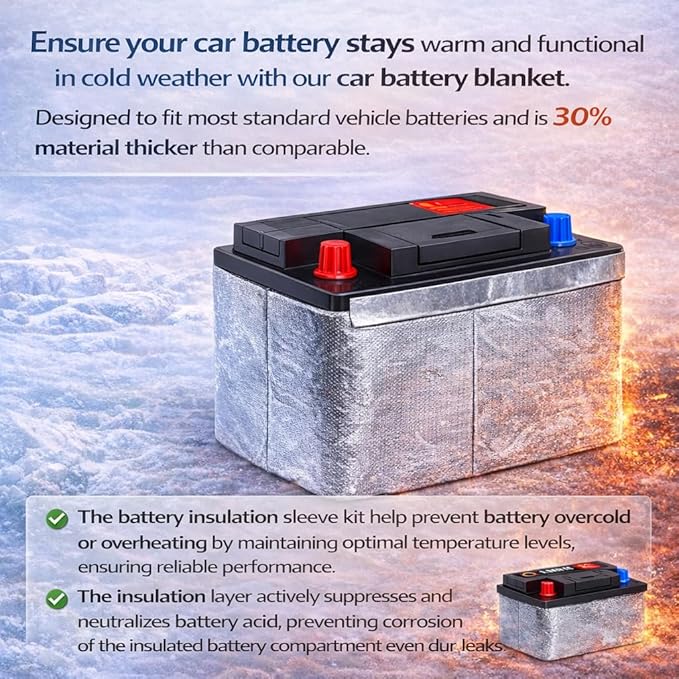 Battery Wrap Heat Shield Barrier Cell Saver Battery Insulation Kit (40'' x 8'')