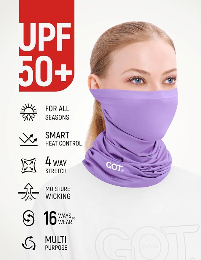 GOT Sports Cooling Neck Gaiter - UPF 50+ Fishing Face Mask for Men Women - Thermoregulation & UV Sun Protection