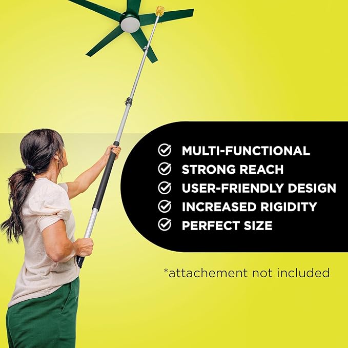 DOCAZOO DOCA Telescoping Pole 7-30 Ft - Extension Pole for Cleaning, Feather Duster, Window Washing Kit, Paint Roller, Window Squeegee - High Reach Extendable Kit for Indoor & Outdoor - Pole Only