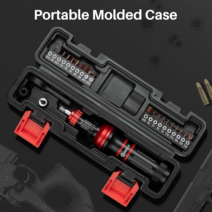 Torque Screwdriver 10-80 In.Lb, Inch Pound Torque Screwdriver Set with 1/4" Bit Holder, Flat, Hex, Torx and Philips Bits,Suitable for DIY Bicycle Maintenance, Pecision Tool,Mechanical