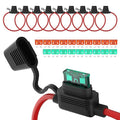 DaierTek 12 AWG Inline Fuse Holder 12V, ATO/ATC in Line Fuse Holder 12 Volt Waterproof with 30 Amp & 40 Amp Medium Blade Fuse for Marine Car Automotive- 10pcs