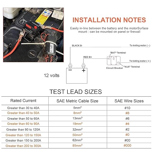 Erayco 80 Amp Circuit Breaker with Manual Reset for Car Marine Trolling Motors Boat ATV Manual Power Protect for Audio System Fuse, 12V-48VDC, Waterproof (80A)