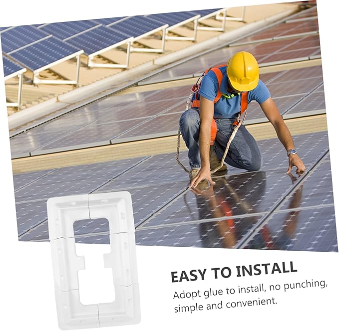 1set Solar Panel Mounting Brackets Lightweight Abs Solar Stand Racks for Roof Boat and Rv Easy Installation White Set