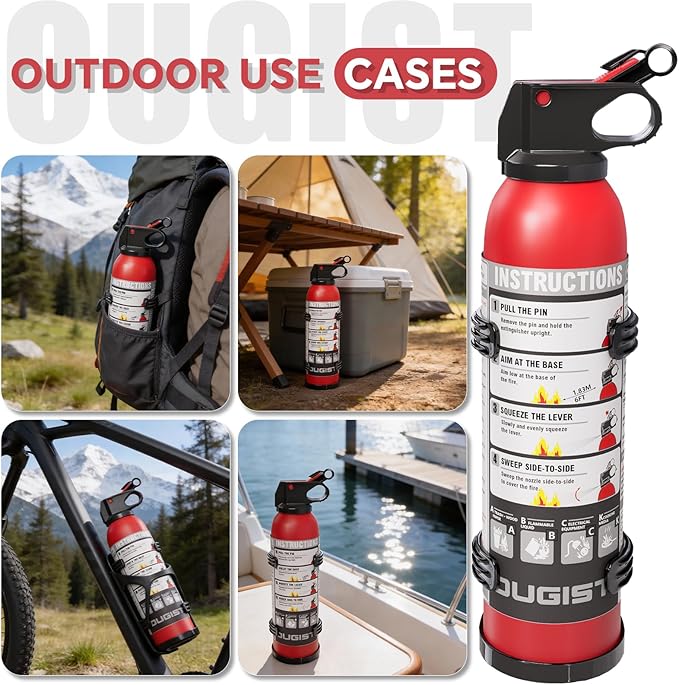 Small Fire Extinguisher for Home & Car – (2-Pack, 1.32lb Each) Portable Dry Chemical Fire Extinguishing Spray | For Kitchen Grease, Electrical, Vehicle & Garage Fires, Easy to Use