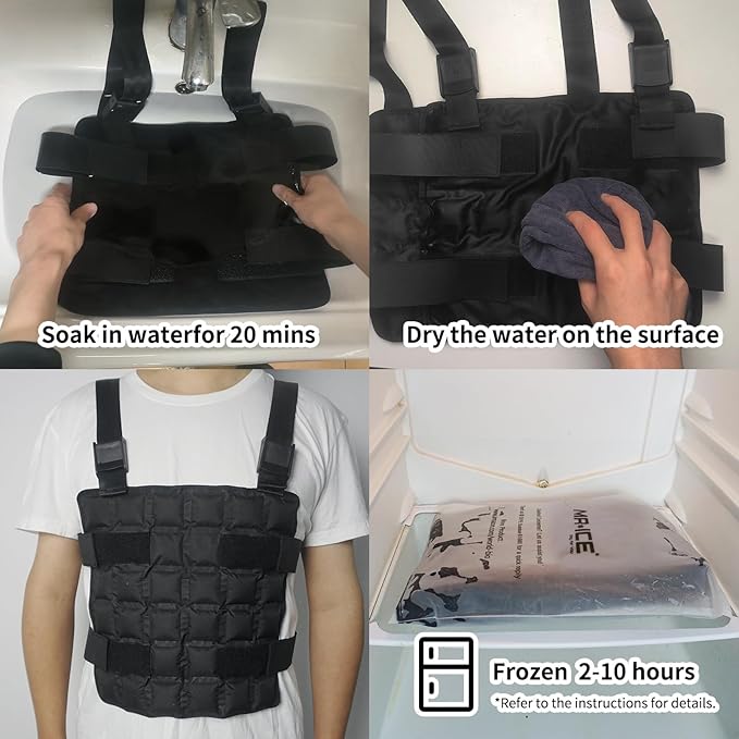 MR.ICE Cooling Vest for Men & Women - Adjustable Ice Vest for Motorcycle, Workers, Sports, Outdoor, Heat Relief
