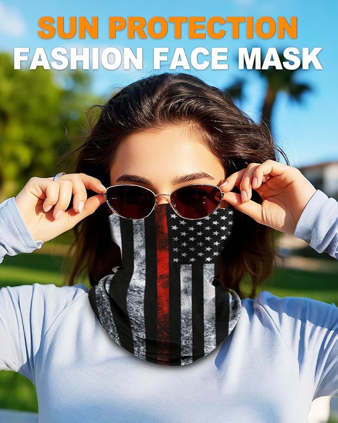 4Pack Neck Gaiter for Men Women Face Cover Mask Head Wrap Balaclava Headwear Bandana Headband Magic Scarf
