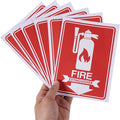 6pcs Fire Extinguisher Signs, 5.12x7.09 Inch Waterproof Fire Extinguisher Sticker with Down Arrow Self-Adhesive Decal for Business Office Home and Outdoor