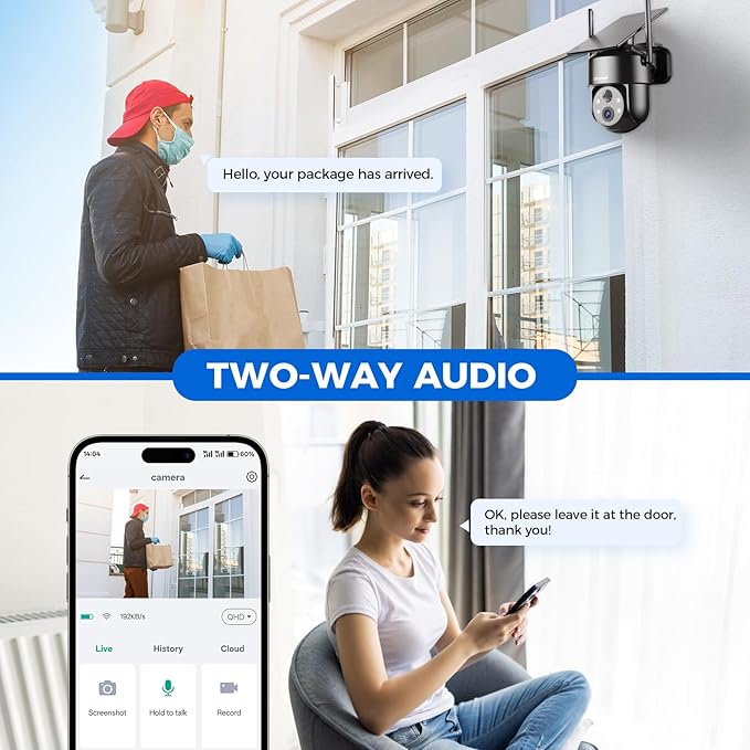 4G LTE Cellular Solar Security Cameras Wireless Outdoor,No WiFi Cameras for Home Security,2K Surveillance Camera Lenses,Spotlight Siren Alarm,AI Detection,SD/Cloud Storage, Wire-Free