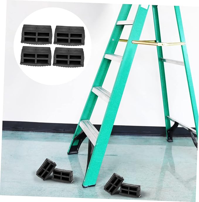 STOBOK 4pcs Non-Slip Rubber Ladder Feet Covers Sturdy Anti-Slip Mats for Extension Ladders Safety Accessories for Home and Construction