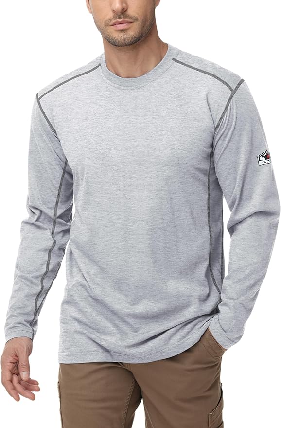 FR Shirts for Men 4oz Lightweight Fire Resistant Shirts for Men Long Sleeve Welding Shirt CAT1