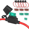 DAIERTEK 10 Gauge Fuse Holder 12V for ATC/ATO Blade Fuses, Inline Fuse Holder with 10 AWG Wires, Waterproof, 30A/40A Fuses, 6pcs
