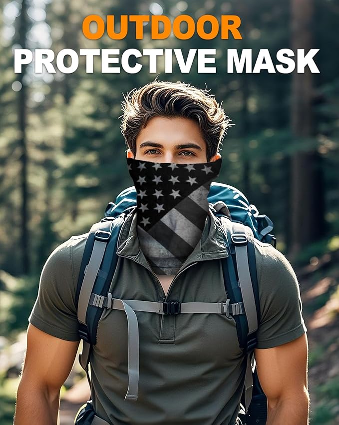 4Pack Neck Gaiter for Men Women Face Cover Mask Head Wrap Balaclava Headwear Bandana Headband Magic Scarf