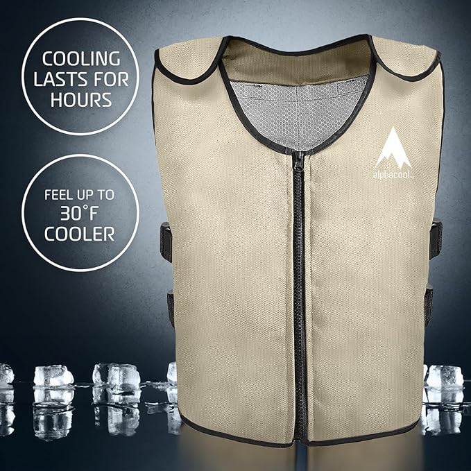 Alphacool Ice Vest for Men and Women Adjustable Cooling Vest with Ice Packs