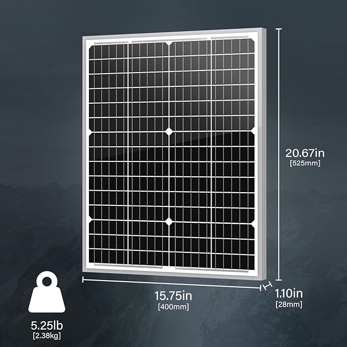 Newpowa 5 Pack Solar Panels 35W 24V 10BB High-Efficiency Monocrystalline Solar Panels Charges 24V Batteries of RV for Off-Grid Systems, RV, Boat, Camper, Trailer, Gate Opener (175W Total)