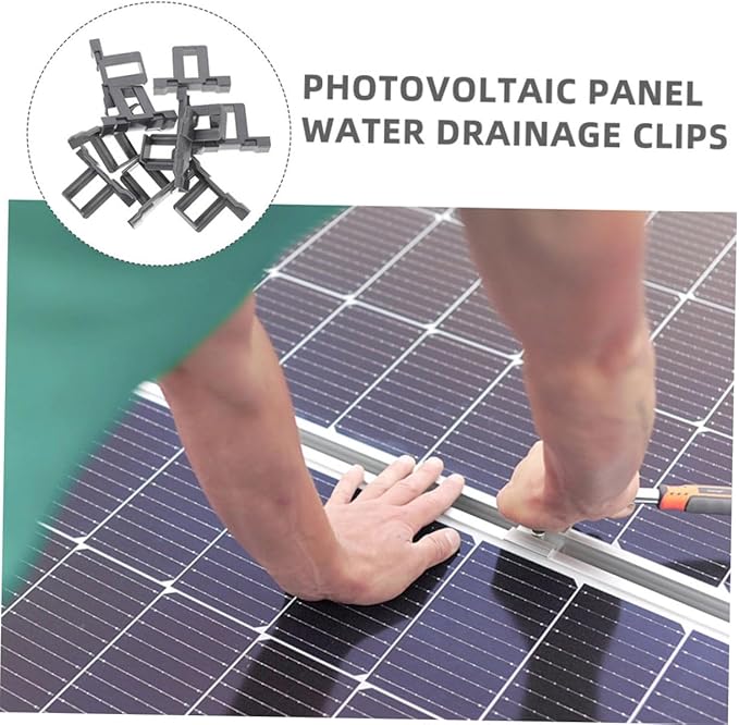 12pcs Water Drainage Clips for Solar Panels Durable Photovoltaic Panel Drain Buckle Efficient Stagnant Water Removal Material Design