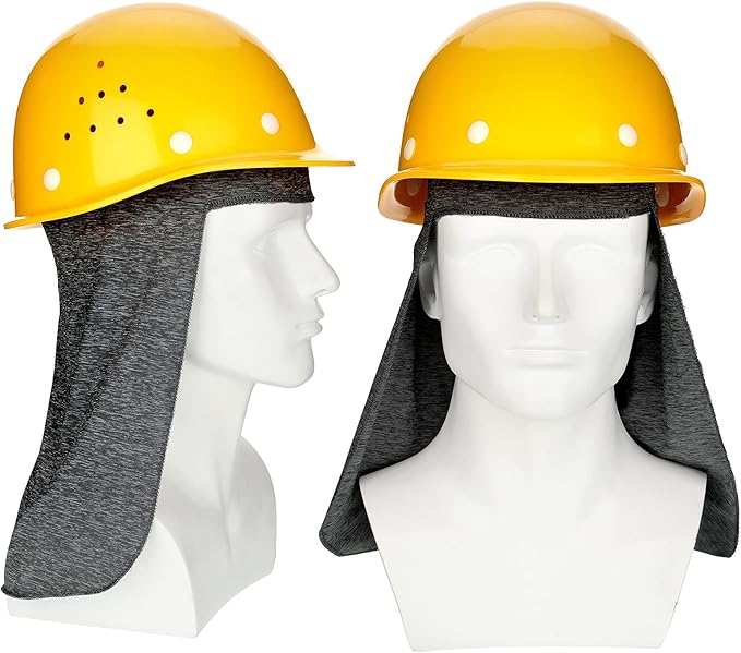 Geyoga 2 Pieces Hard Hat Sun Shade Cooling Skull Cap Neck Cover Elastic Fishing Hat for Women Men Outdoor