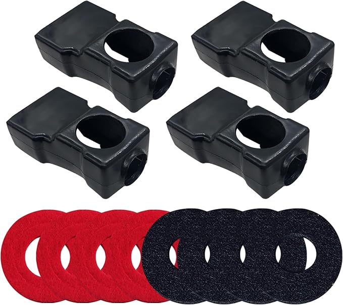 Ampper Flexible Knob Type Top Post Battery Switch Cover, Knob Type Battery Switch Insulator Protector W/Washers for Car, Vehicle, RV and Boat (Switch, 4 Sets)