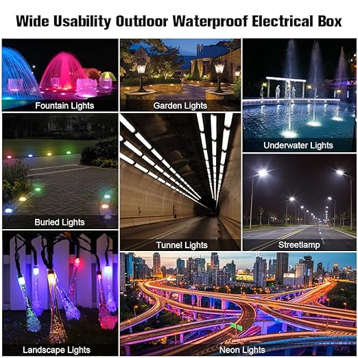 Waterproof Junction Box, IP68 Outdoor Underground Junction Box, 2 PCS 3 Way M25 Plastic Electrical Junction Box Suitable for Tunnel Lights, Garden Lights, Landscape Lights