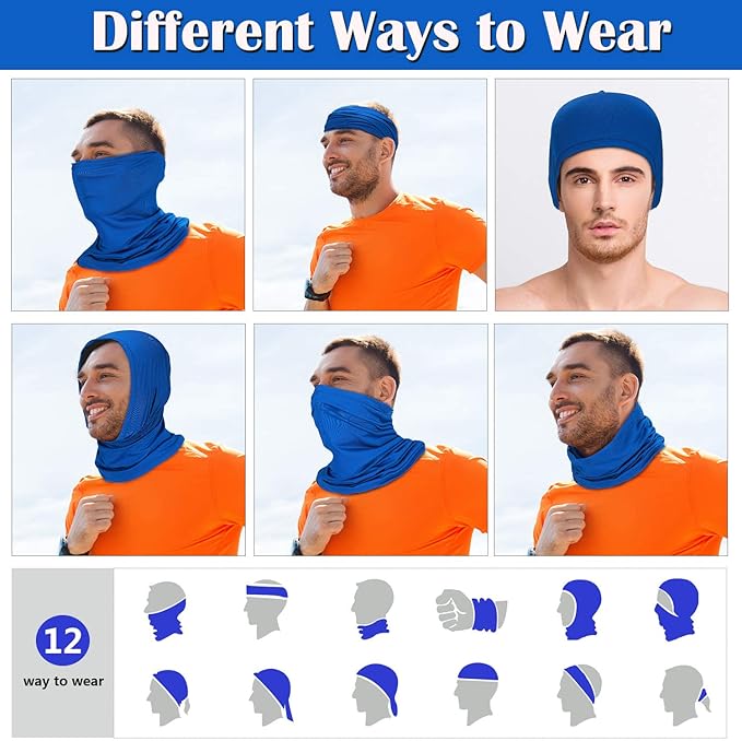 Geyoga Neck Gaiter Bandana Face Mask Summer UV Protection Cooling Breathable Face Mask Neck Scarf Balaclava for Men Women
