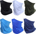 SHEVERCH 6 Pack Neck Gaiter Face Mask Sun Protection Cooling Bandana Face Cover Windproof Dustproof Neck Scarf
