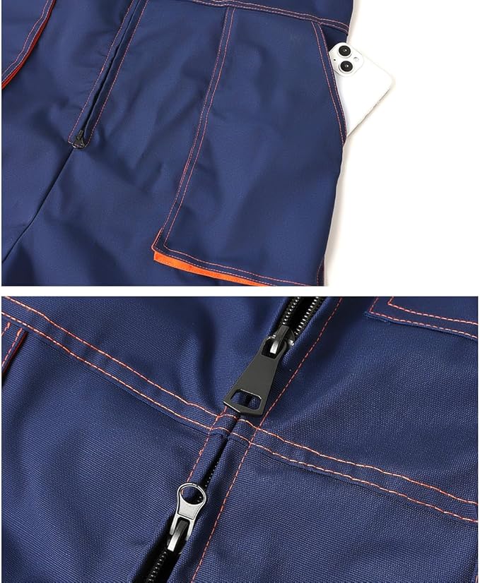 Men's Sleeveless Coveralls Multi-Functional Mechanics Workwear Stylish Work Coveralls Overalls Cargo Jumpsuit