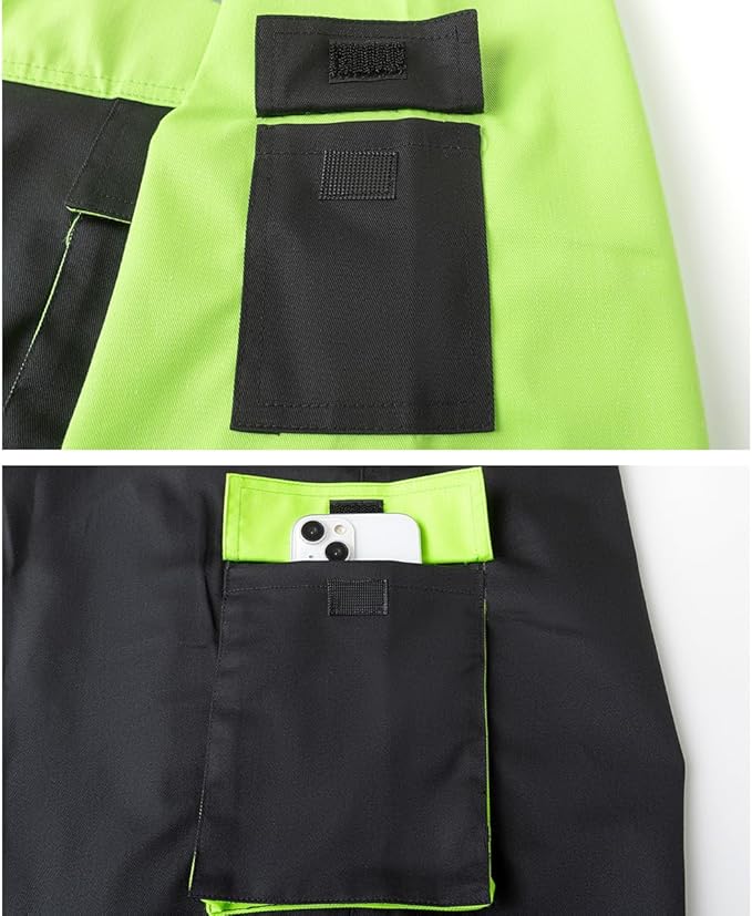 Men's Work Coverall High Visibility Overalls Mechanics Coveralls Workwear Jumpsuit with Multi Pockets