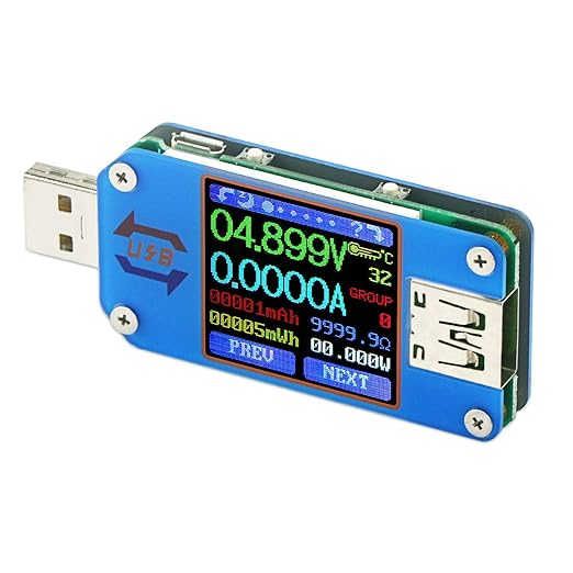 DROK USB Power Meter, DC 4-24V 5A LCD USB A&C Voltage Current Display USB Tester Multimeter, Test Speed of Charger Cables, Capacity of Power Bank, QC 2.0 3.0