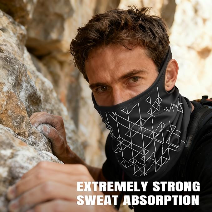 HONGTEYA 6 Pack Summer Neck Gaiter, UV Protection Cooling Face Mask, Breathable Bandana Head Scarf for Men Women