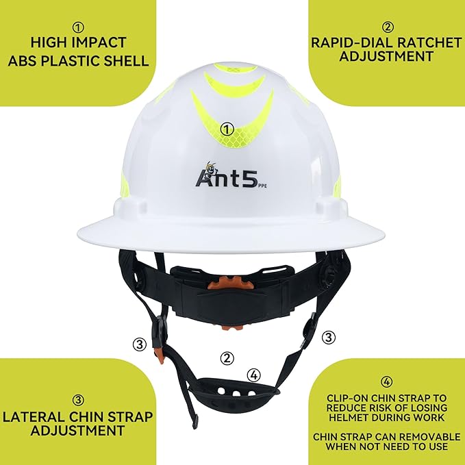 Hard Hat Full Brim Hardhats Safety Helmet Hydro Dipping HDPE ANSI Type Ⅰ Class C Certified ANSI Z89.1 Construction Work Industrial Vented