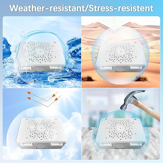【Compatible with PTZ Cameras】 Security Camera Junction Box, Outdoor CCTV Mounting Bracket, IP65 Waterproof ABS Plastic Cable Concealment Box(1 Pack)