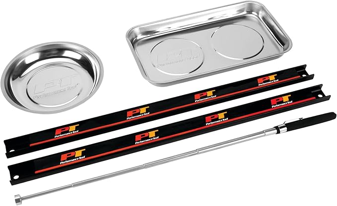 Performance Tool W1281 5 pc. Magnetic Tool Set for Effortless Tool Organization and Retrieval during DIY and Professional Projects