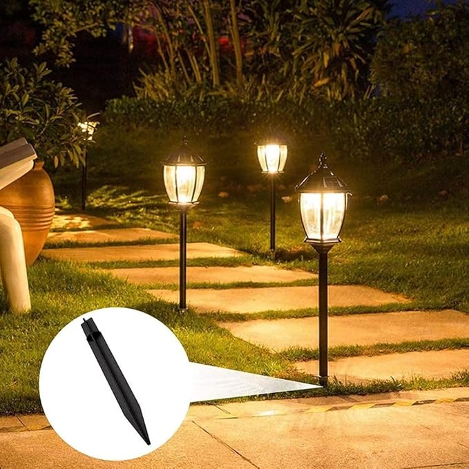 12 PCS Plastic Ground Spikes Stakes, 8.27" x 0.827" Solar Torch Lights Spikes Replacement ABS Ground Stakes for Christmas Garden Lights (8.27" x 0.827")