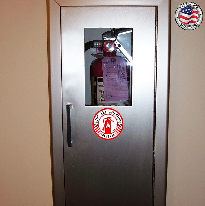 Psyfer® (Fade-Free) Fire Extinguisher Inside UV Stickers - 6 Pack [Made in USA]