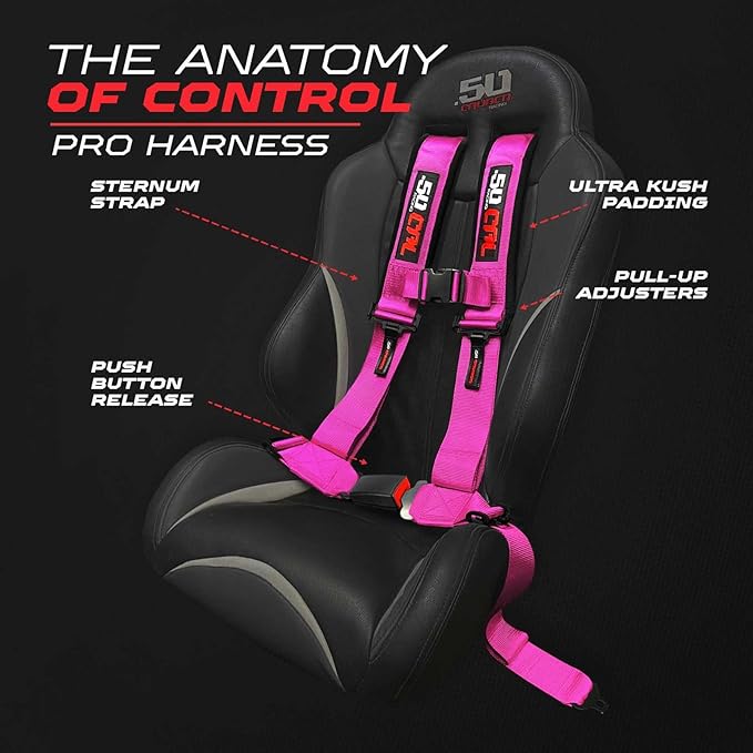 1pc Pink 4 Point Harness for Bucket Seat Latch Release 9 Color harnesses Racing Harness 4 point Race Car Off Road UTV RZR
