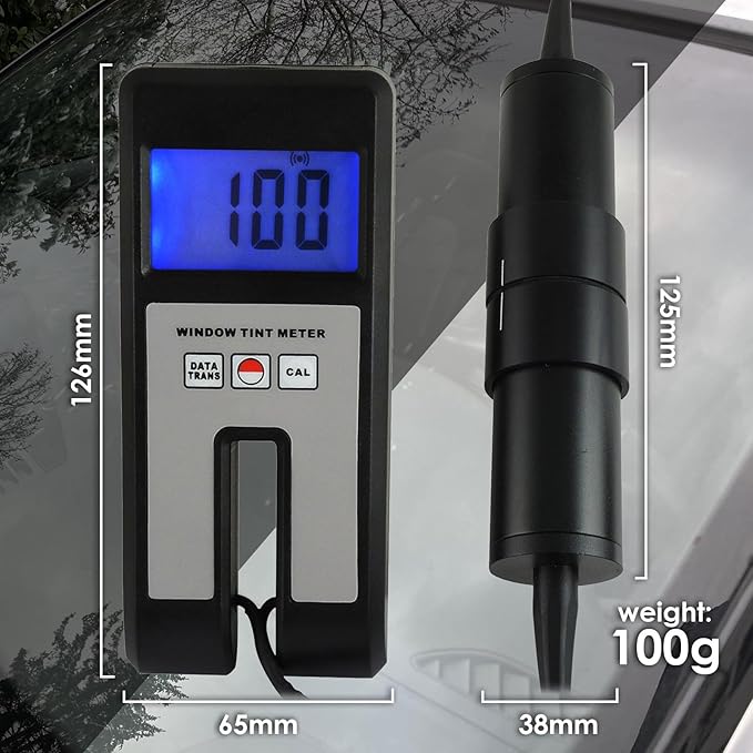 Gain Express Digital Car Window Tint Meter - Portable Solar Tester for Visual Light Transmission, Filmed Glass, UV IR Rejection and Spectrum Analysis