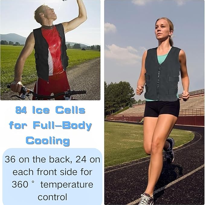 MR.ICE Cooling Vest for Men & Women - Adjustable Ice Vest for Motorcycle, Workers, Sports, Outdoor, Heat Relief