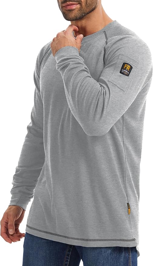 WORKWEYA FR Shirts for Men 5.5OZ Light Weight Welding Flame Resistant Shirts NFPA2112 CAT2
