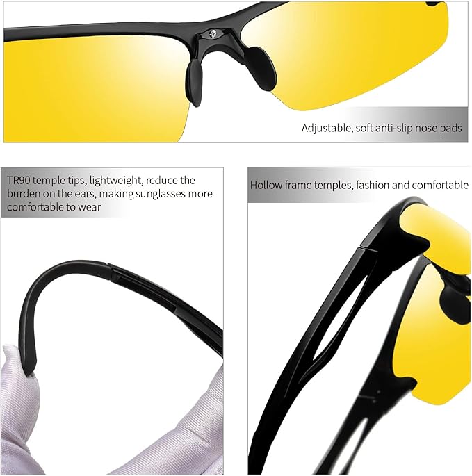 Joopin Sports Sunglasses Polarized UV400 Protection Wrap Around Sun Glasses Shades for Men Women