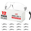 Safety Glasses Men Women 12 pack, Z87 Safety Glasses with Scratch&Impact-Resistant lens, clear safety glasses with Ansi Z87.1 certification for construction, lab, lawnwork,workshop