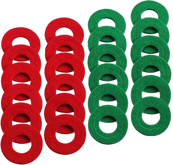 Ampper 24 Pieces Battery Terminal Anti Corrosion Washers, Battery Terminal Post Fiber Washers Protector (12 Red & 12 Green)