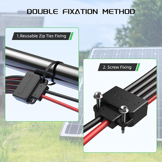 Bateria Power Solar Connectors for 2 Solar Panels, IP68 Waterproof Solar Panel Connectors Splitter, 4 to 2 Y Branch Parallel Adapter for Solar Cable Extension, 2PCS