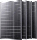 N-Type 16BB 400 Watt Solar Panel, 4×100W Solar Panels, 25% High Efficiency Monocrystalline PV Modules, Compact Space-Saving for 12V/24V/48V Systems, RV, Rooftop, Off-Grid & Home Backup