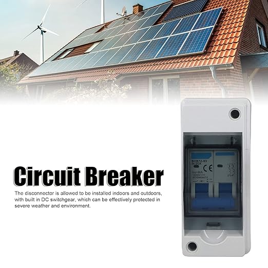 Solar Combiner Box with 20A 1000V DC Circuit Breaker IP65 Waterproof Polycarbonate Enclosure for Solar Panel Systems 4.72x2.05x3.54 Inch