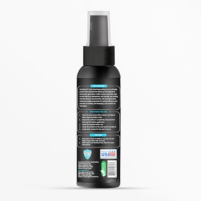 Solar Panel Coating | Anti Dust | Self-Cleaning | Anti-Soiling | Anti-Snow | Hydrophobic | Graphene Infused | Anti-Abrasion | Protection up to 5YRS | 10H Hardness | Eco-Friendly | Ceramic Coating