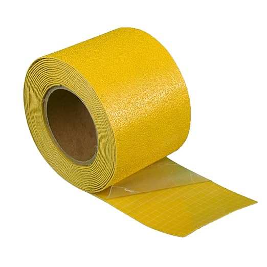 Reflective Pavement Marking Tape Slip-Resistant and Durable, Heavy-Duty Rubber Base for Outdoor Applications, Perfect for Driveways, Walkways, and Parking Areas (Yellow, 4 Inch X 18 Feet)
