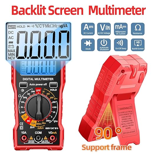 ANENG Digital Multimeter Tester Measures AC/DC Voltage,DC Current Ohm Amp Meter,Professional Multimetro Auto Voltmeter with Resistance, Diodes,Buzzer Handhold Electrial Tools