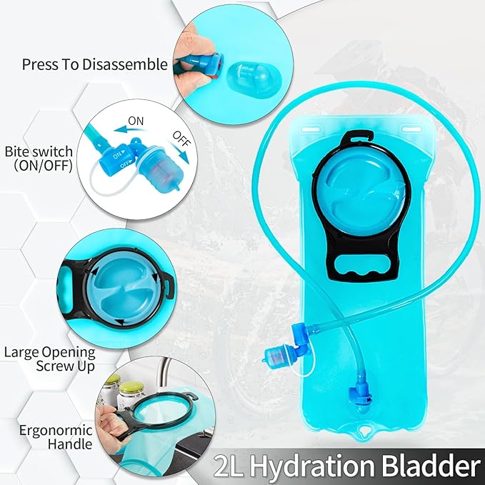 Hydration Backpack with Leak Proof Water Bladder, Lightweight Hydro Water Daypack for Rave, Cycling, Running, Hiking, Climbing