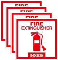 4 PCS Fire Extinguisher Inside Sign Stickers, Self-Adhesive Waterproof and Fade-Resistant Vinyl Fire Safety Label Decal for Business,Home,Trucks,Fire Extinguisher Boxes,Hydrant Containers