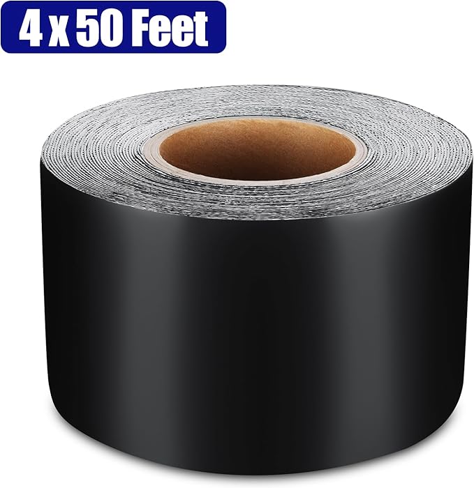 Butyl Sealant RV Roof Tape Black, 4 Inch x 50 Feet RV Repair Sealing Waterproof UV & Weatherproof Butyl Roofing Tape for Window, Boat Sealing, Truck and Trailer Roof Sealant, 2 Pack
